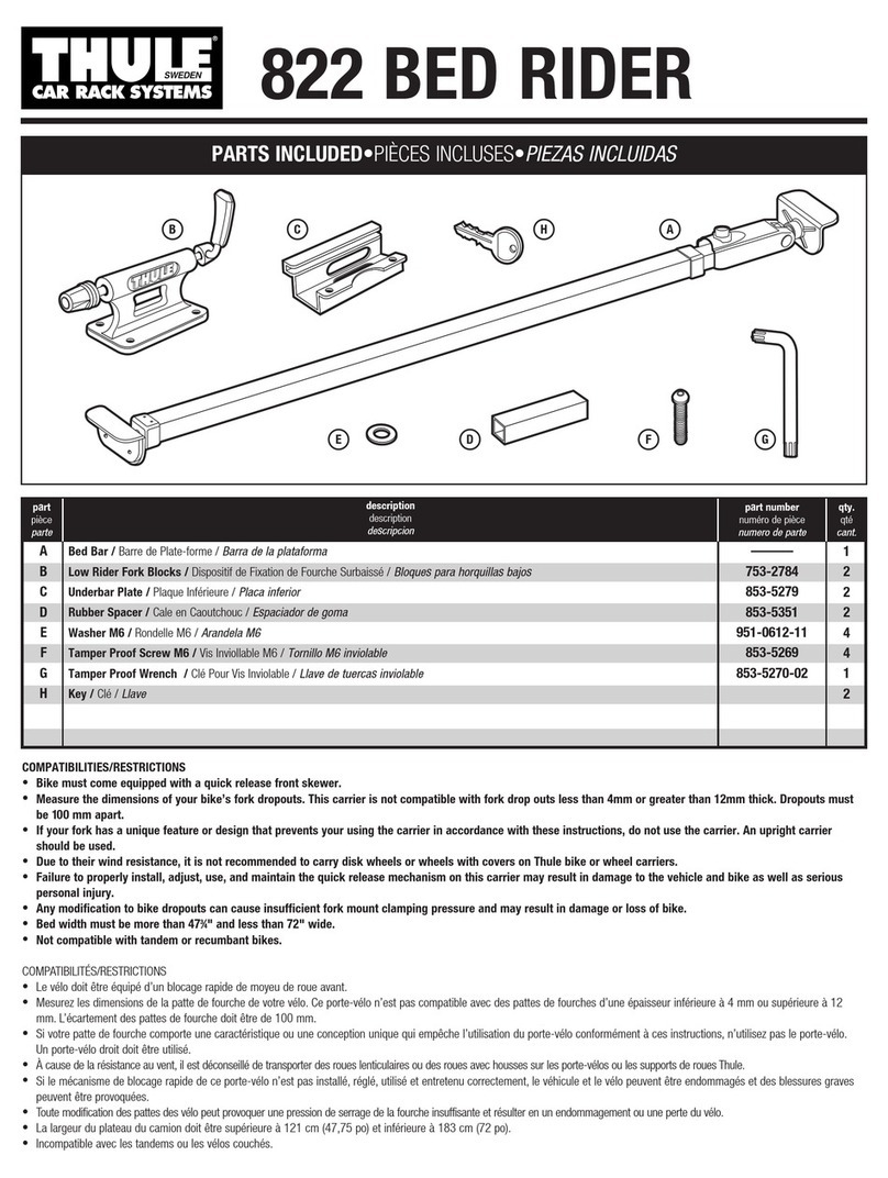 Thule Bed Rider 822 Installation guide Thule Bed Rider 822 Installation guide