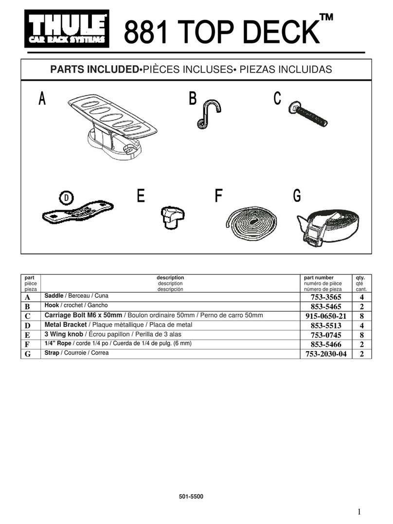 Thule 881 Top Deck parts manual