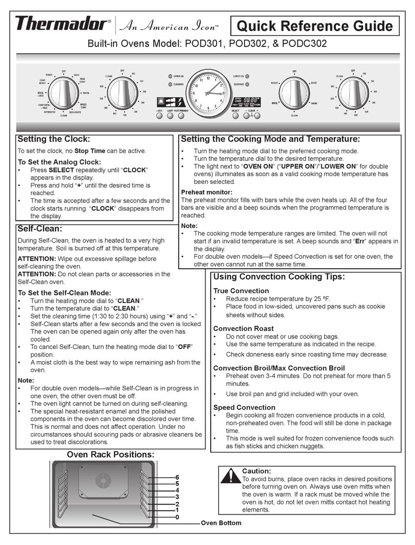 Thermador An American Icon POD301 Quick reference guide