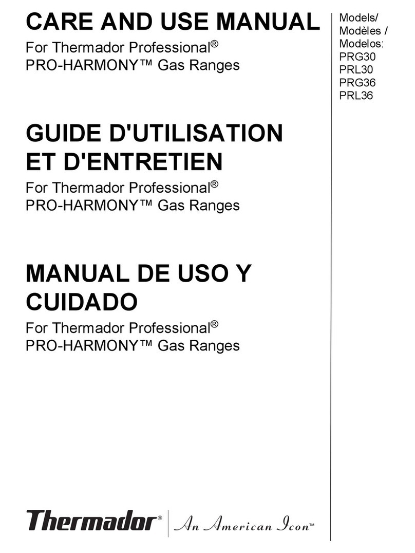 Thermador Professional PRO-HARMONY PRG30 Care and use manual