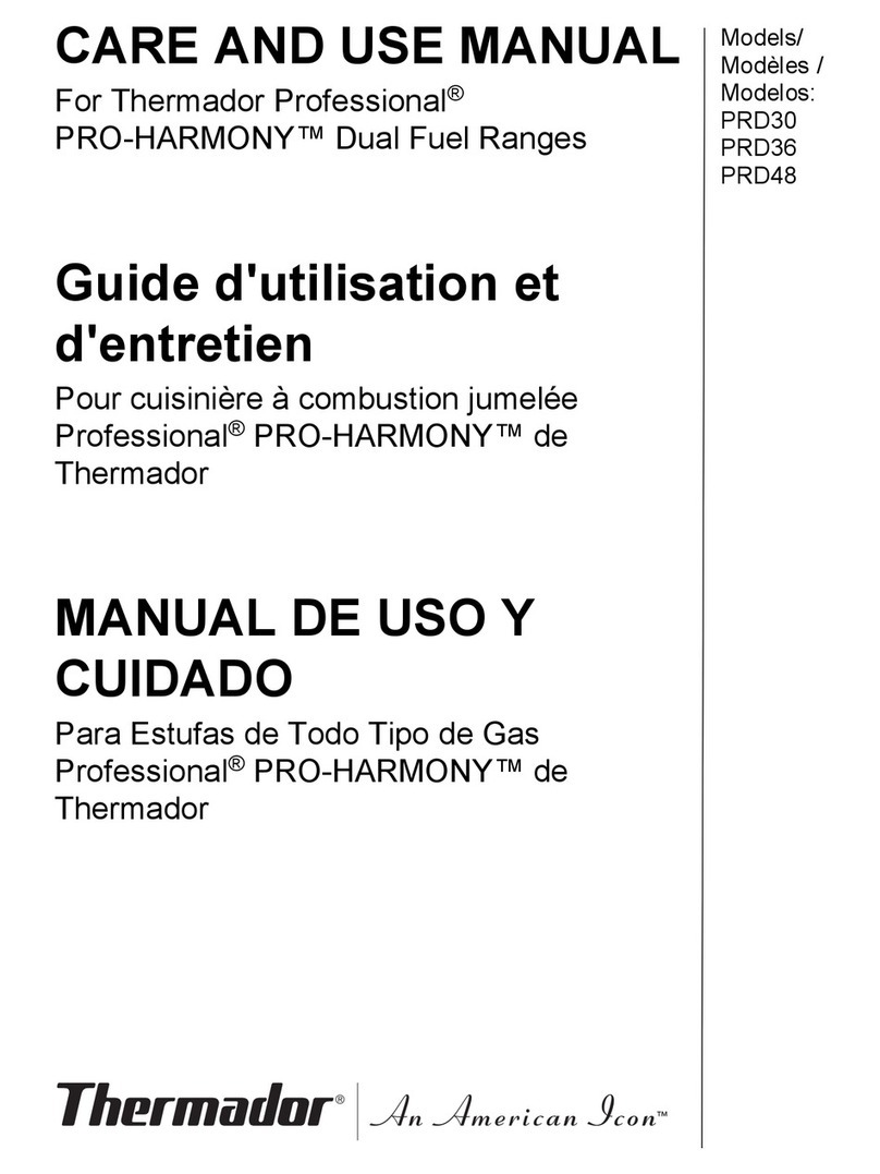 Thermador Professional PRO-HARMONY PRD30 Care and use manual