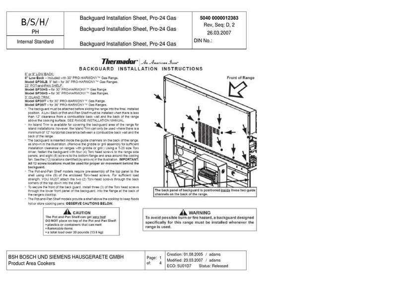 Thermador Pro P24 installation instructions