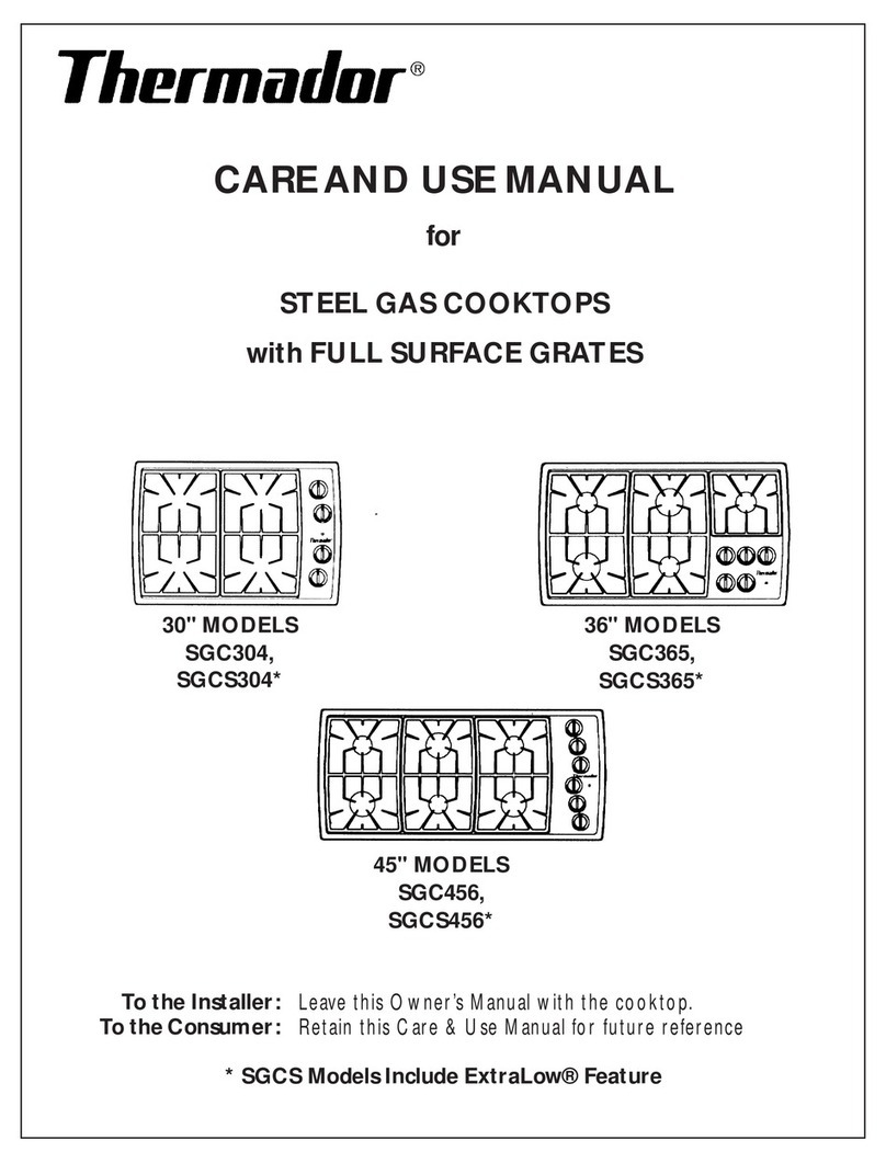 Thermador SGC456 Care and use manual