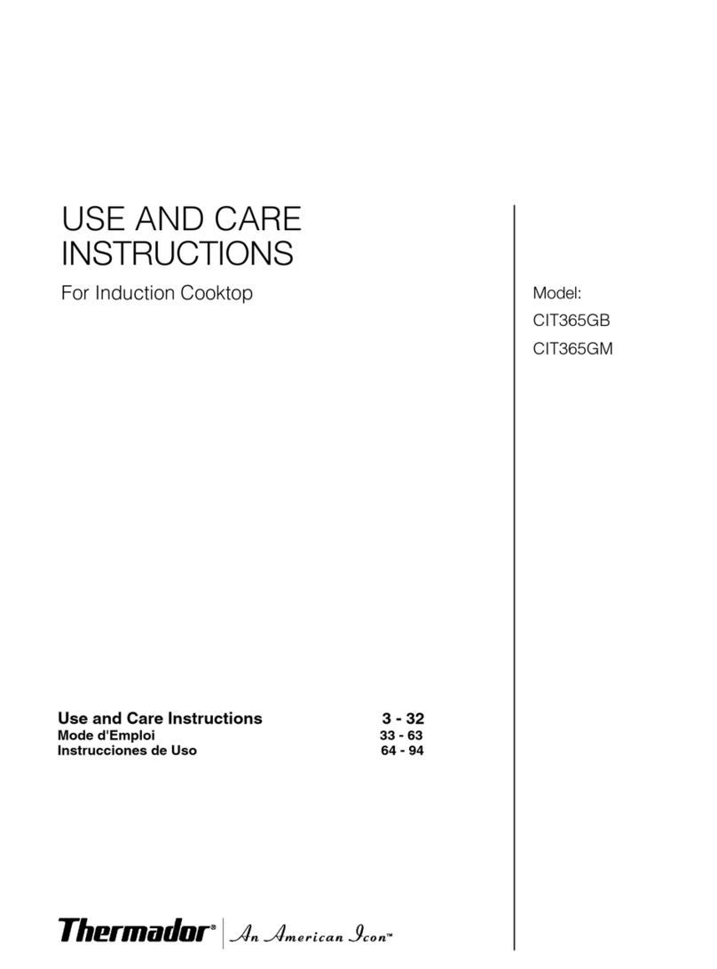 Thermador MASTERPIECE CIT365GB Quick reference guide Thermador MASTERPIECE CIT365GB Quick reference guide
