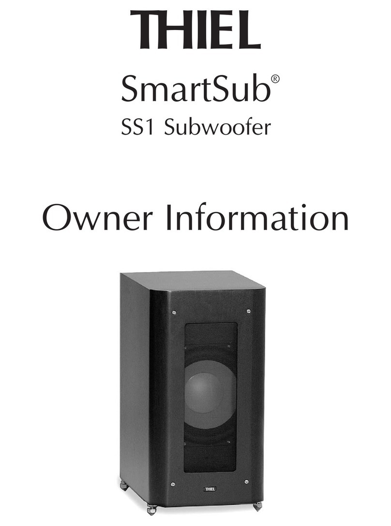 Thiel Audio Products SmartSub SS1 Owner's Information