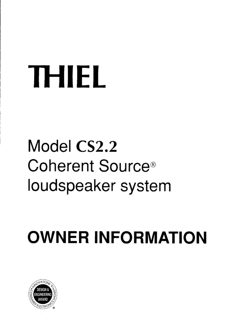 Thiel lCS2.2 Owner's Information