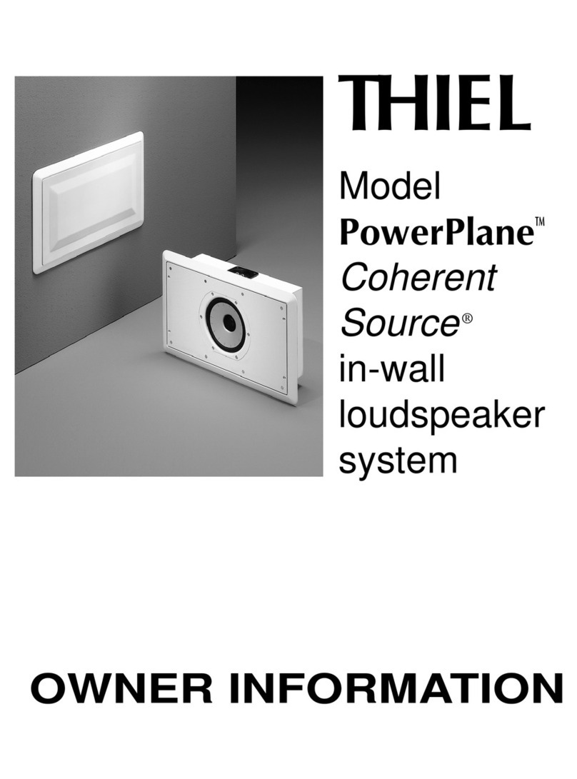 Thiel Audio Products PowerPlane Owner's Information