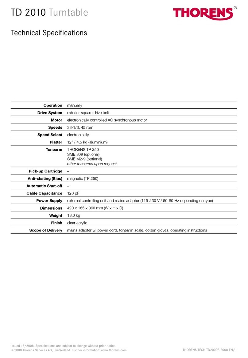 THORENS TD 2010 User manual