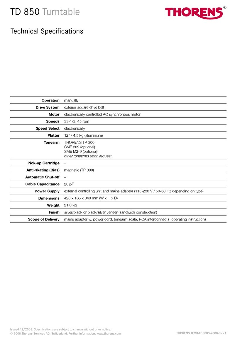 THORENS TD 850 User manual