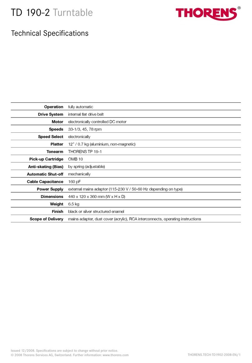 THORENS TD 190-2 User manual