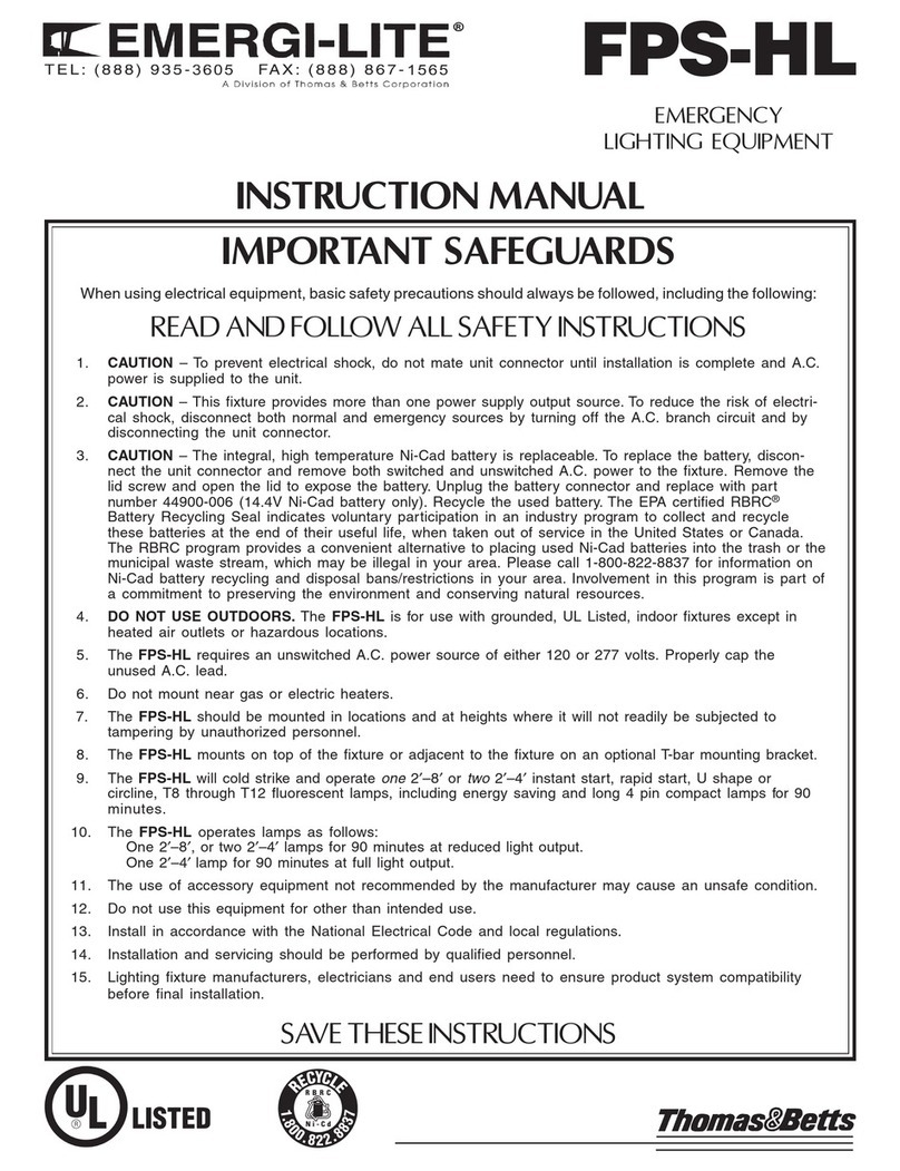 Thomas&Betts EMERGI-LITE FPS-HL User manual