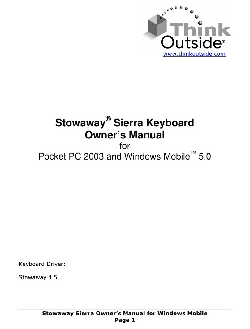 Think Outside Stowaway Stowaway Sierra Keyboard owner's manual