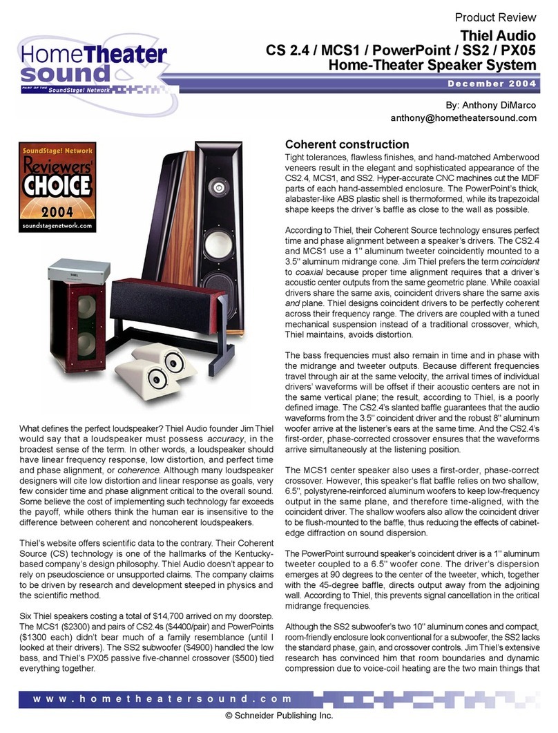 Thiel Audio Products SS2 User manual