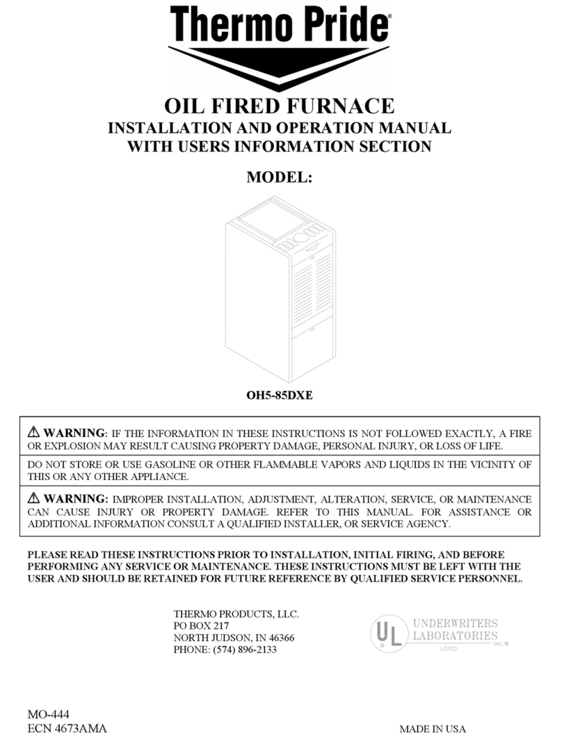 Thermo Pride OH5-85DXE User manual