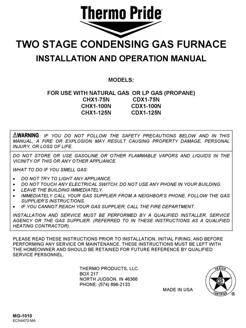 Thermo Pride CDX1-100N Installation and operation manual