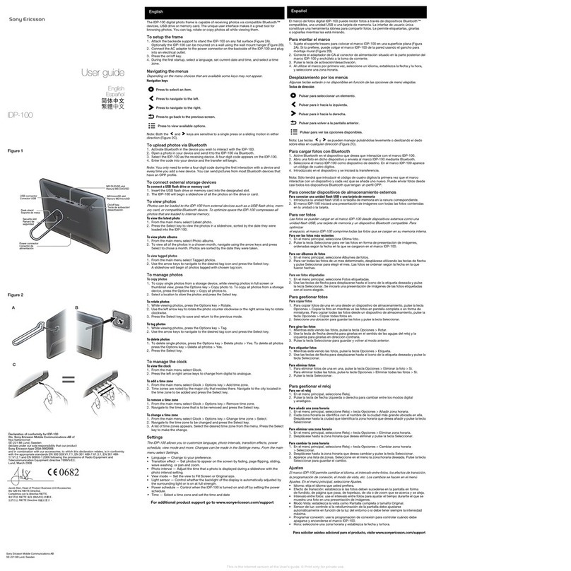 Sony Ericsson IDP-100 User manual