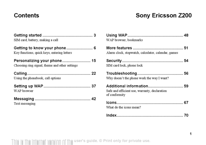 Sony Ericsson Z200 User manual