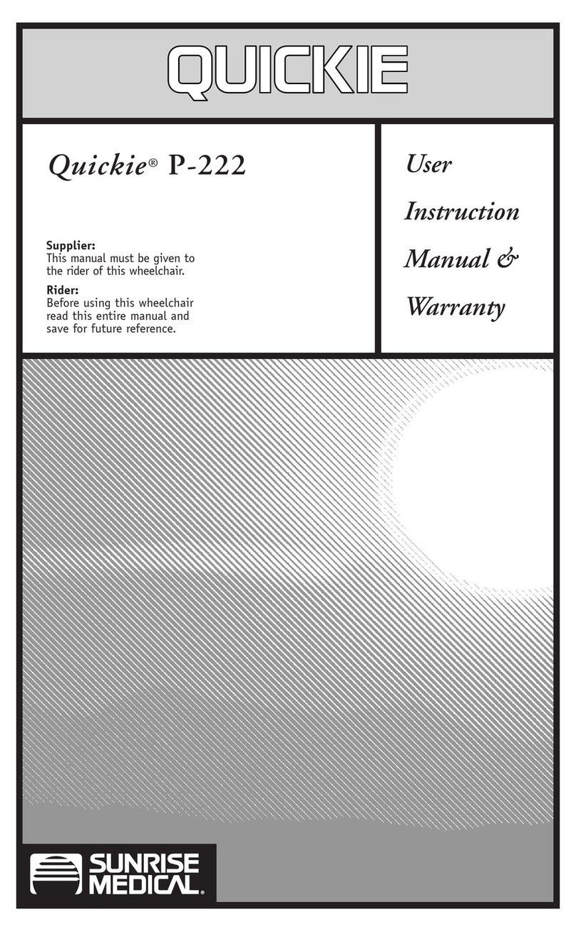 Sunrise Medical Quickie P-222 Installation and operation manual