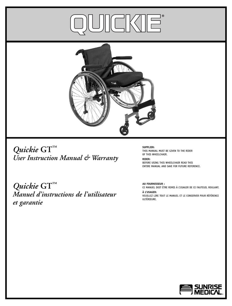 Sunrise Medical Quickie GT Installation and operation manual
