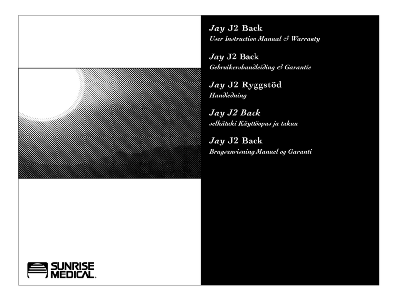 Sunrise Medical Jay J2 Back XT2505S User instruction manual & warranty