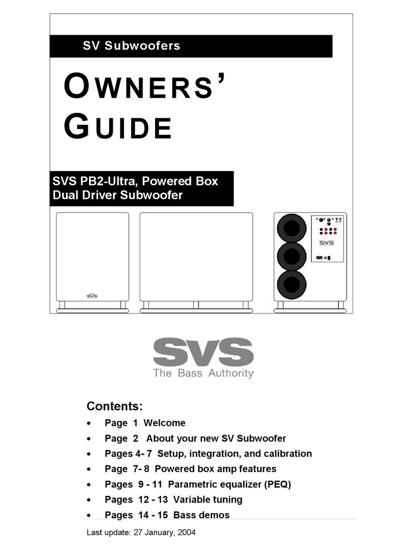 SVS SVS PB2-Ultra User manual