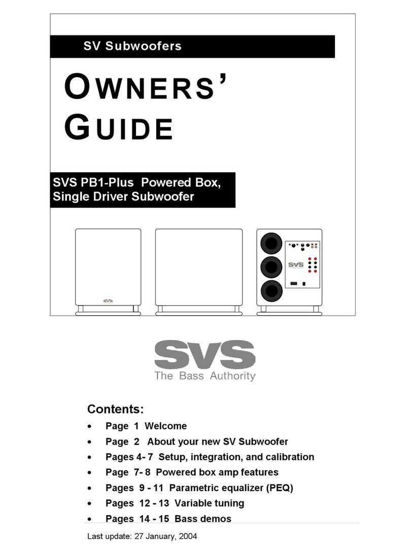 SVS SVS PB1-Plus User manual