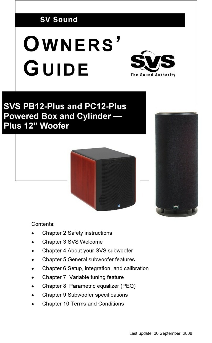 SV Sound SVS PB12-Plus owner's guide