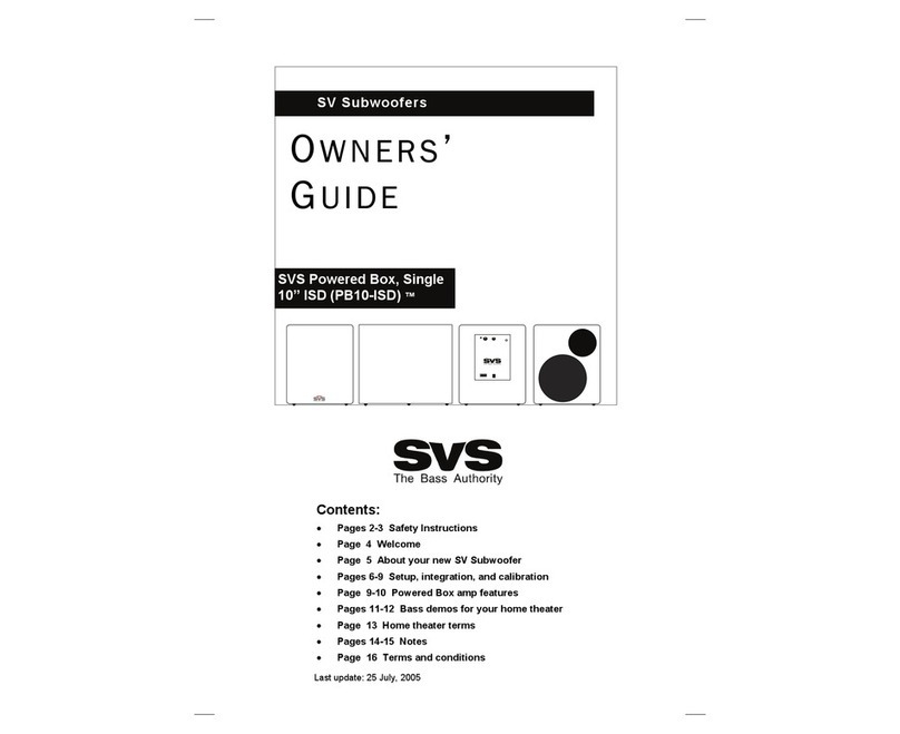 SVS PB10-ISD owner's guide