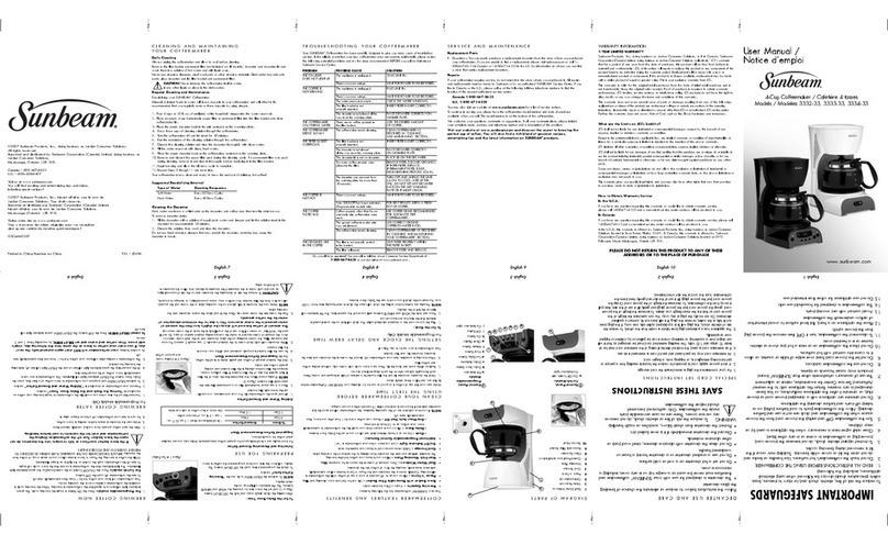 Sunbeam 3332-33 user manual