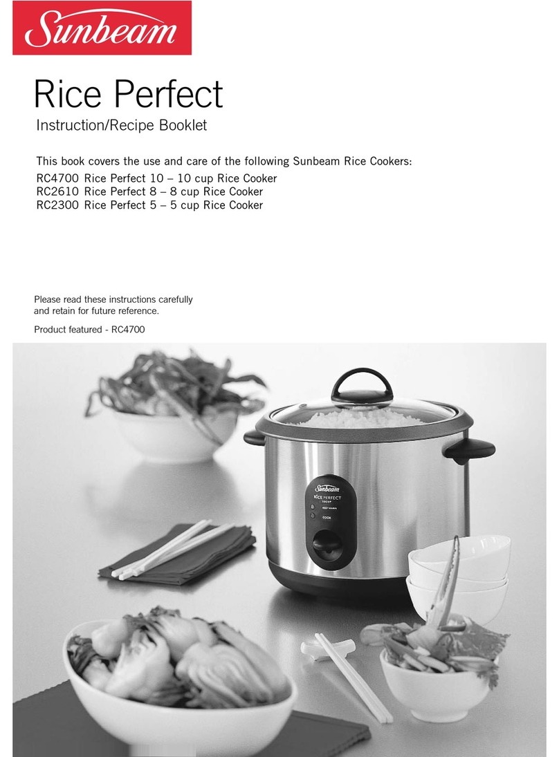 Sunbeam Rice Perfect RC2300 Instruction/recipe booklet