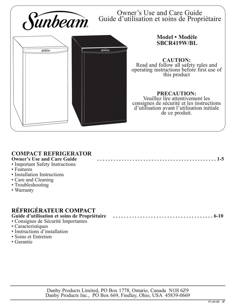 Sunbeam SBCR419W/BL Owner's use and care guide