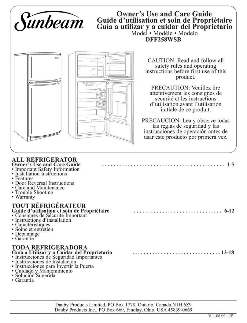 Sunbeam DFF258WSB Assembly instructions