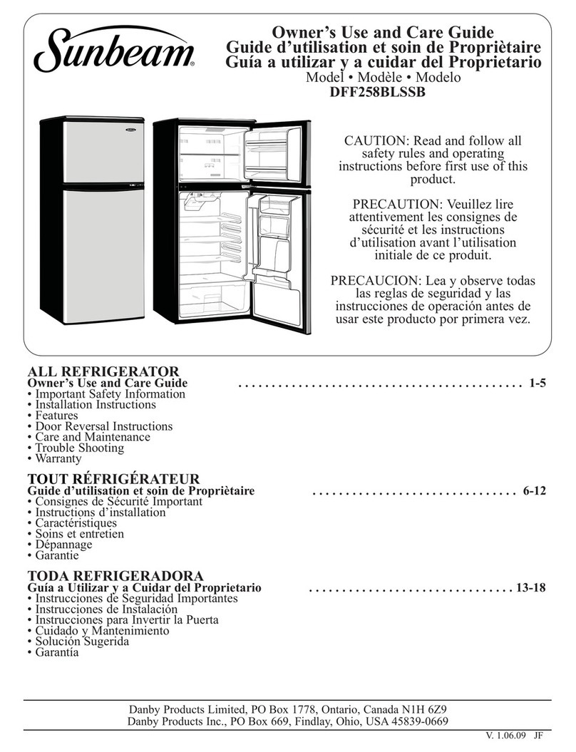 Sunbeam DFF258BLSSB Assembly instructions