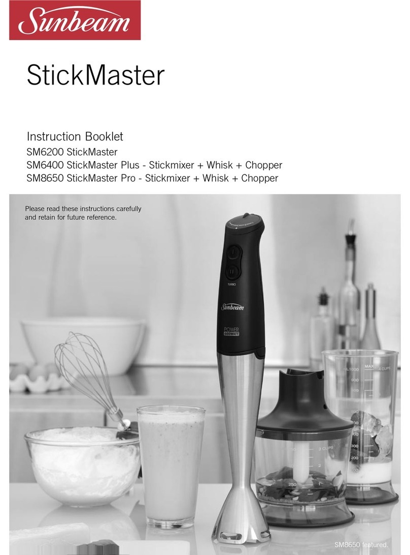 Sunbeam StickMaster SM6400 Instruction booklet