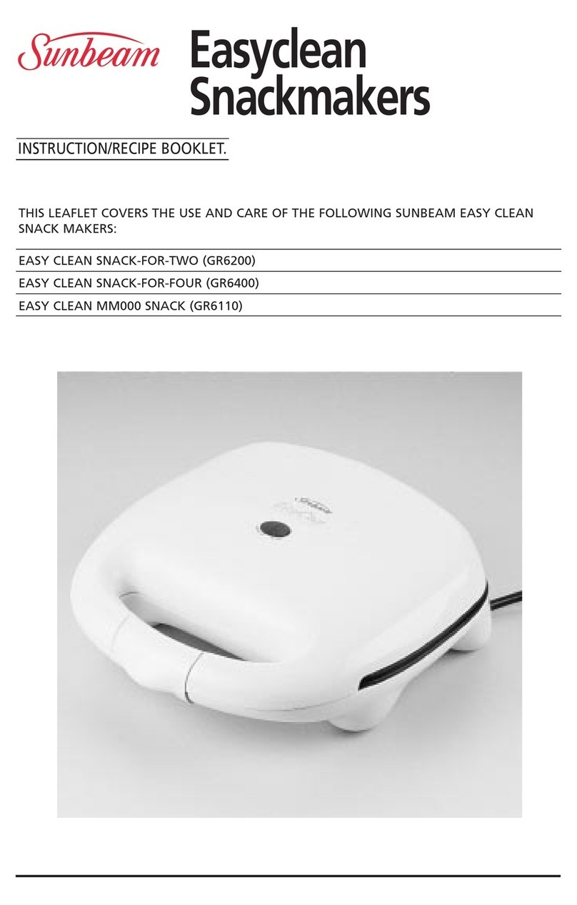 Sunbeam EasyClean Snack-For-Four GR6400 Operational manual