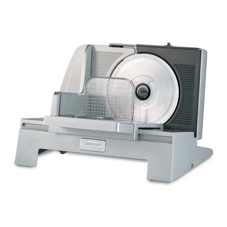 Sunbeam Food Slicer Instruction booklet