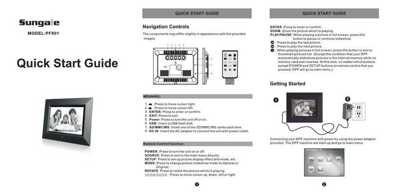 Sungale PF801 quick start guide