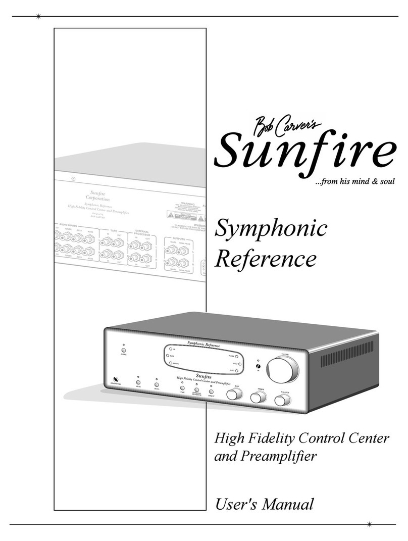 Sunfire Symphonic Reference High Fidelity Control Center and... User manual