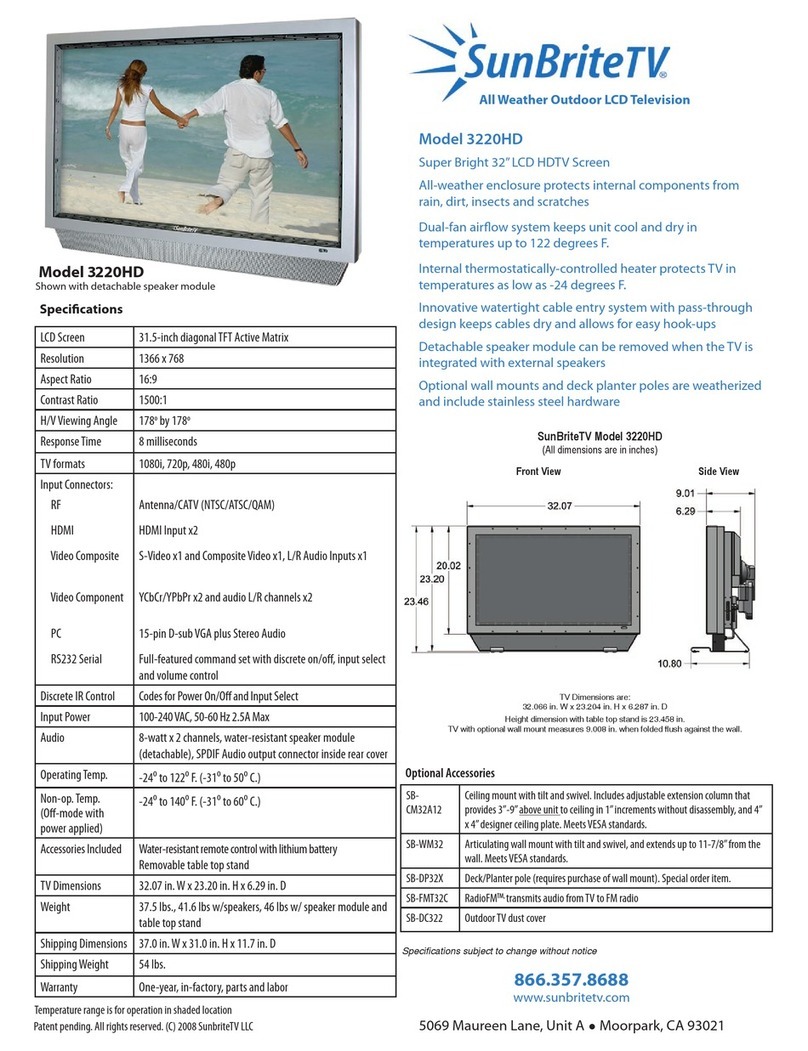 SunBriteTV 3220HD User manual