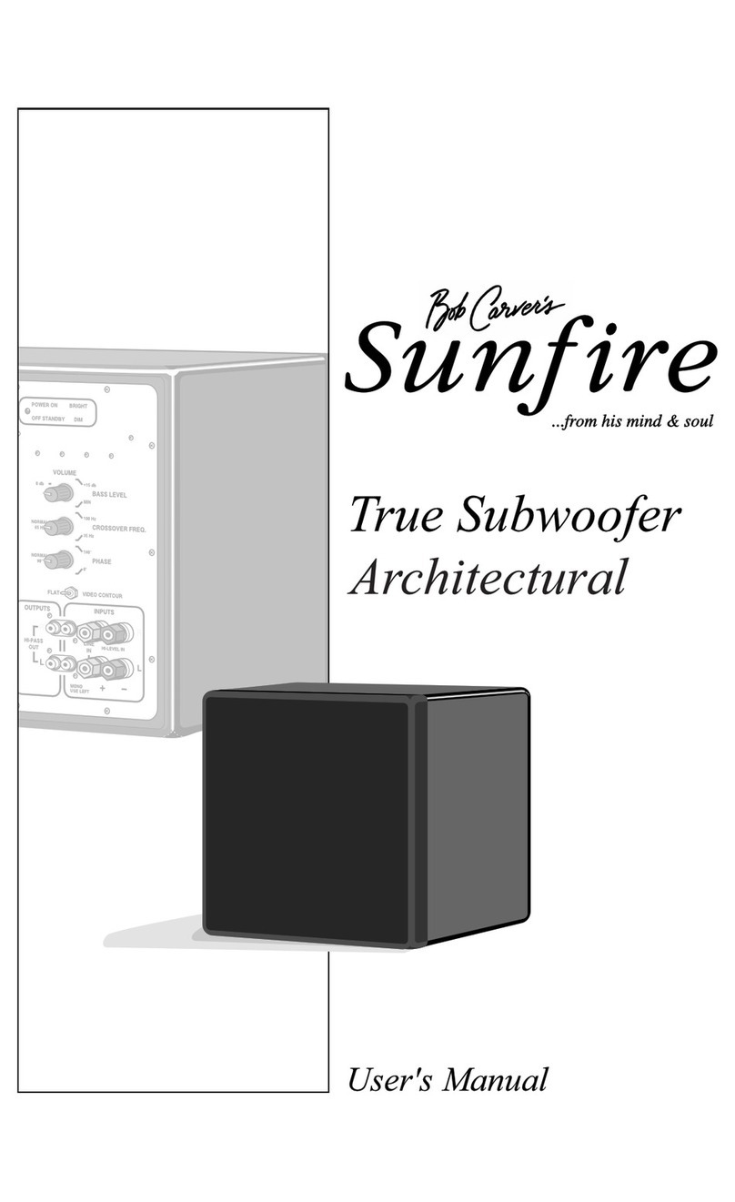 Sunfire True Subwoofer Architectural user manual