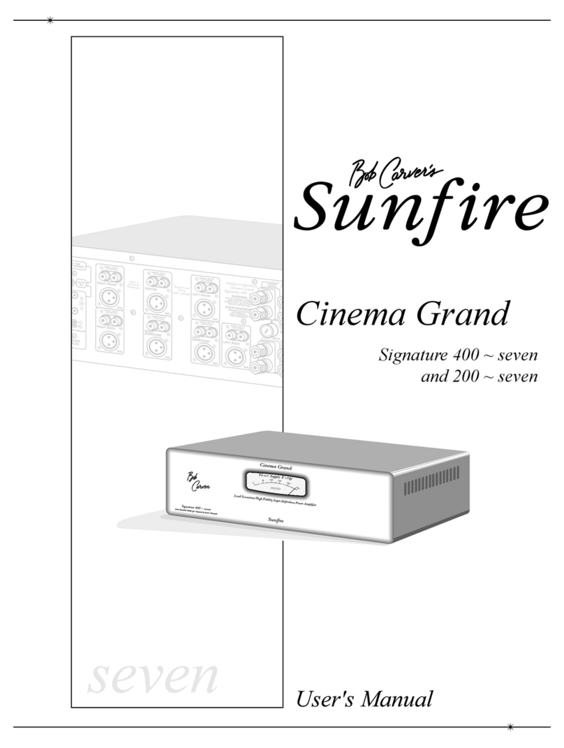 Sunfire Cinema Grand Power Supply Energy Load Invariant High Fidelity Super Definition Power... User manual