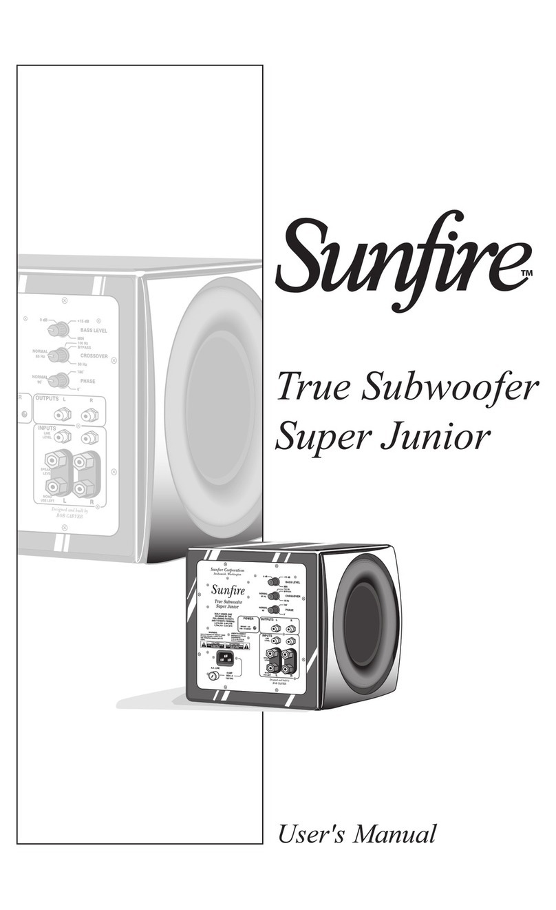 Sunfire Home Theater System user manual Sunfire Home Theater System user manual