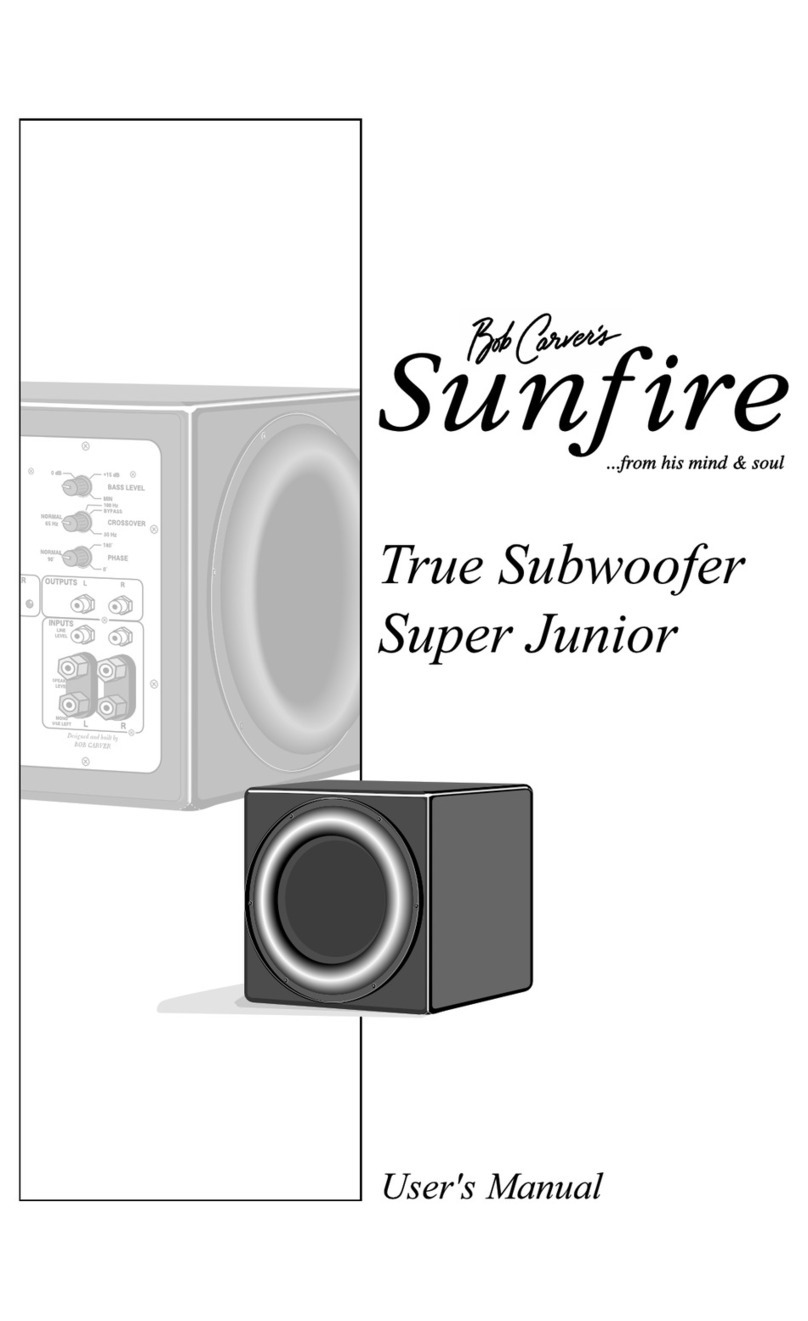 Sunfire True Subwoofer Super Junior User manual