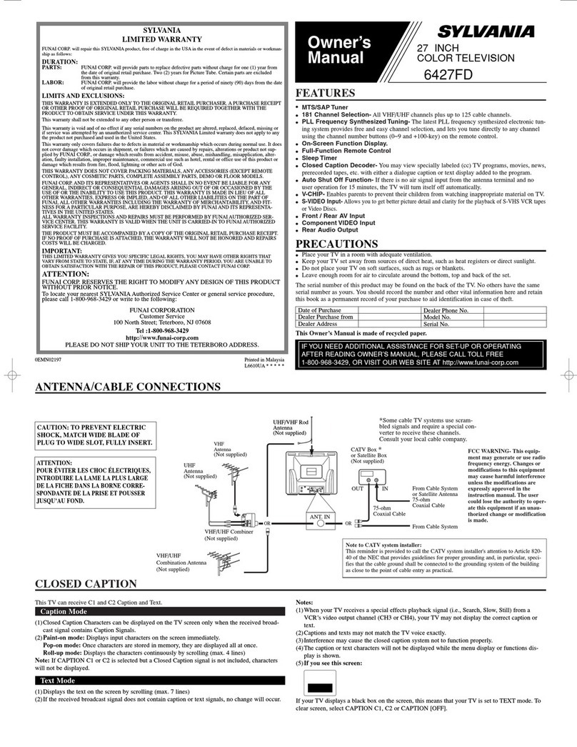 Sylvania 6427FD owner's manual