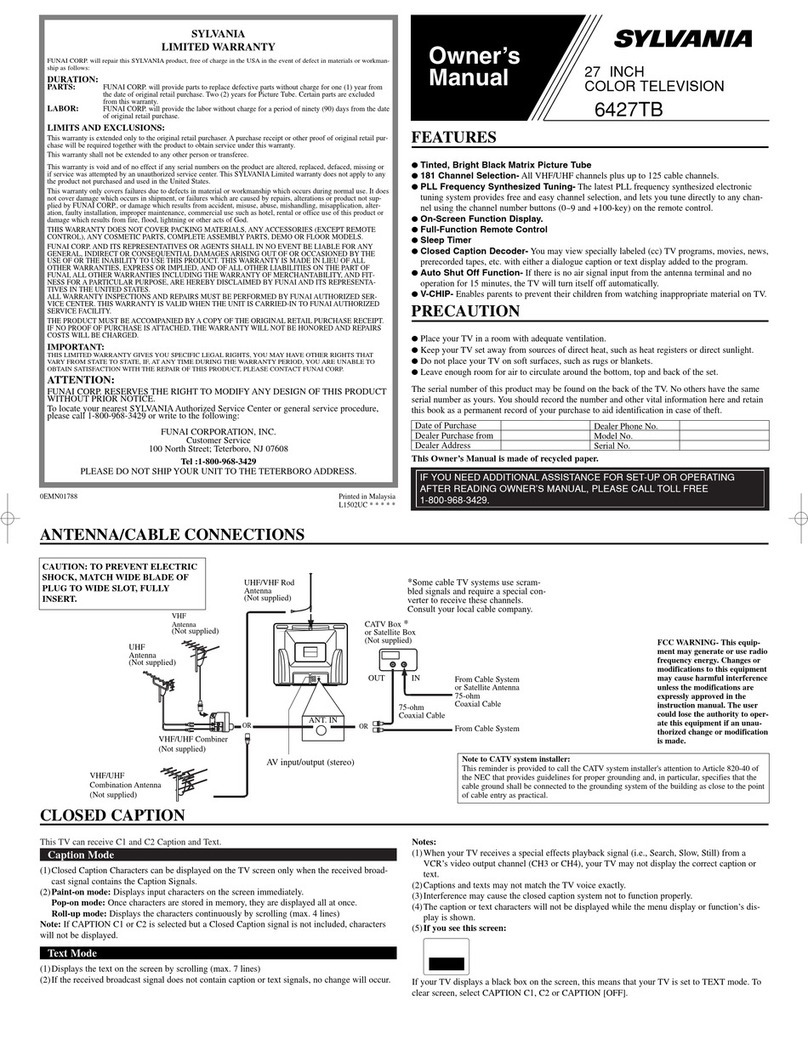 Sylvania 6427TB User manual