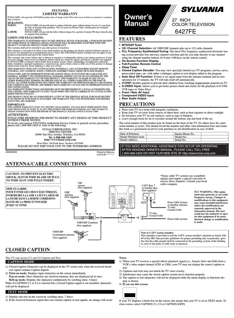 Sylvania 6427FE User manual