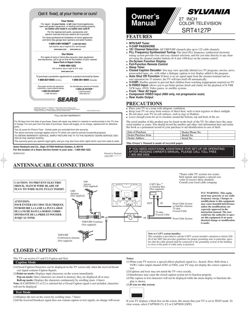 Sylvania SRT4127P owner's manual