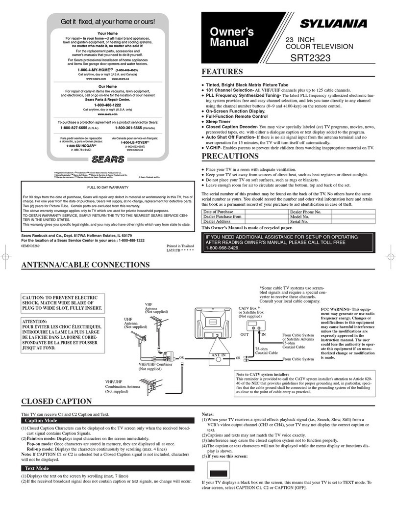 Sylvania SRT2323 User manual