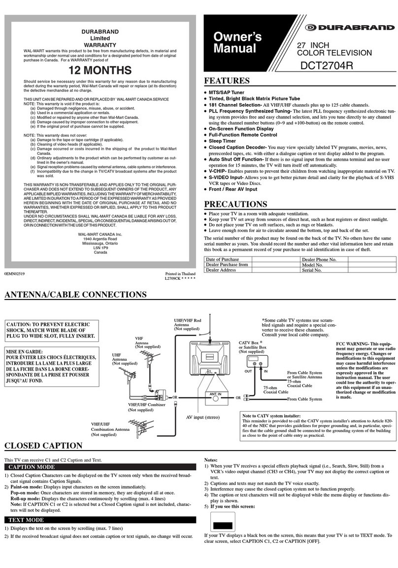 Durabrand RSDCT2704R User manual