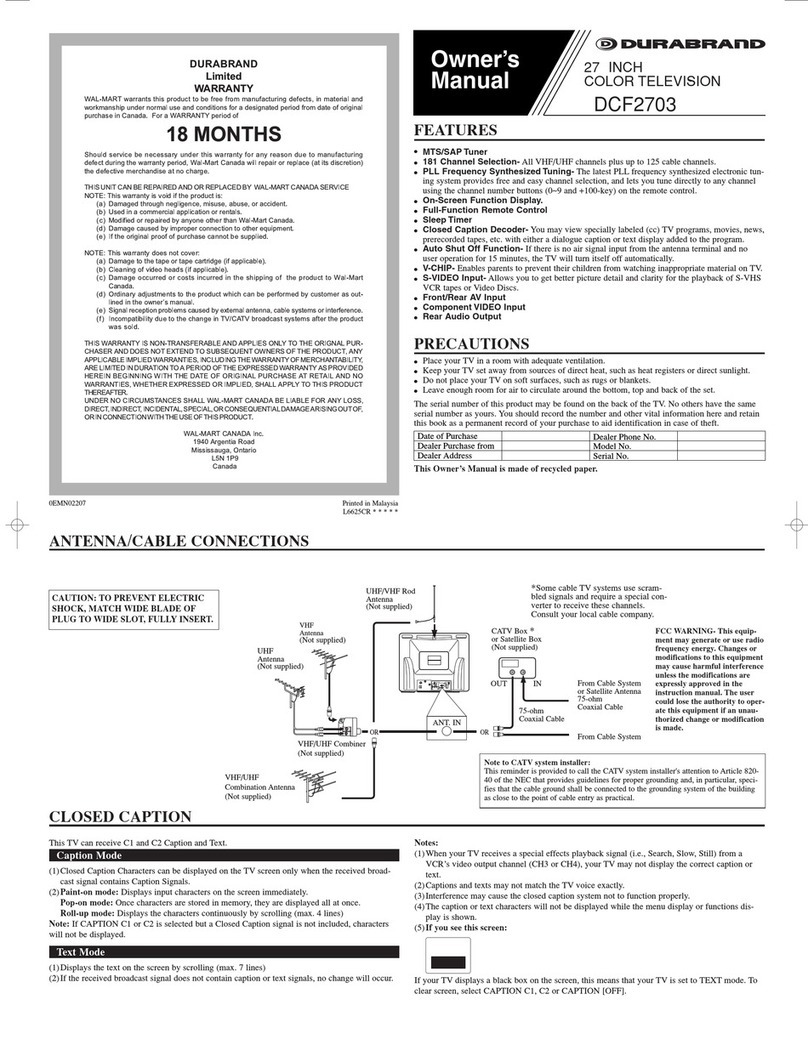 Durabrand DCF2703 owner's manual